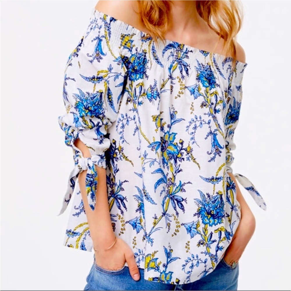 Loft Boho Floral Off The Shoulder Blouse NEW